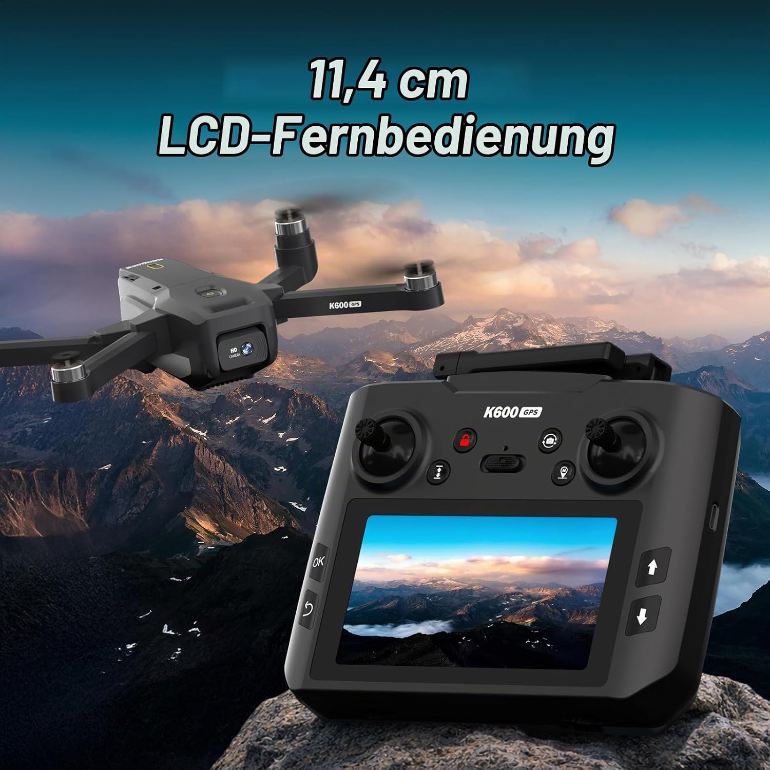 GPS Drohne mit 4.5" HD Bildschirm EIS Kamera, Follow Me Modulare Batterie – Bild 2