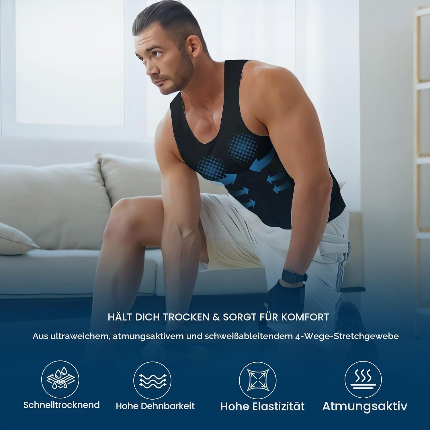 MEETWEE Tank Top Herren, Sportshirt Ärmellos Achselshirts Muskelshirt Unterhemd Funktionsshirt Tankshirt für Training Fitness Bodybuilding – Bild 5