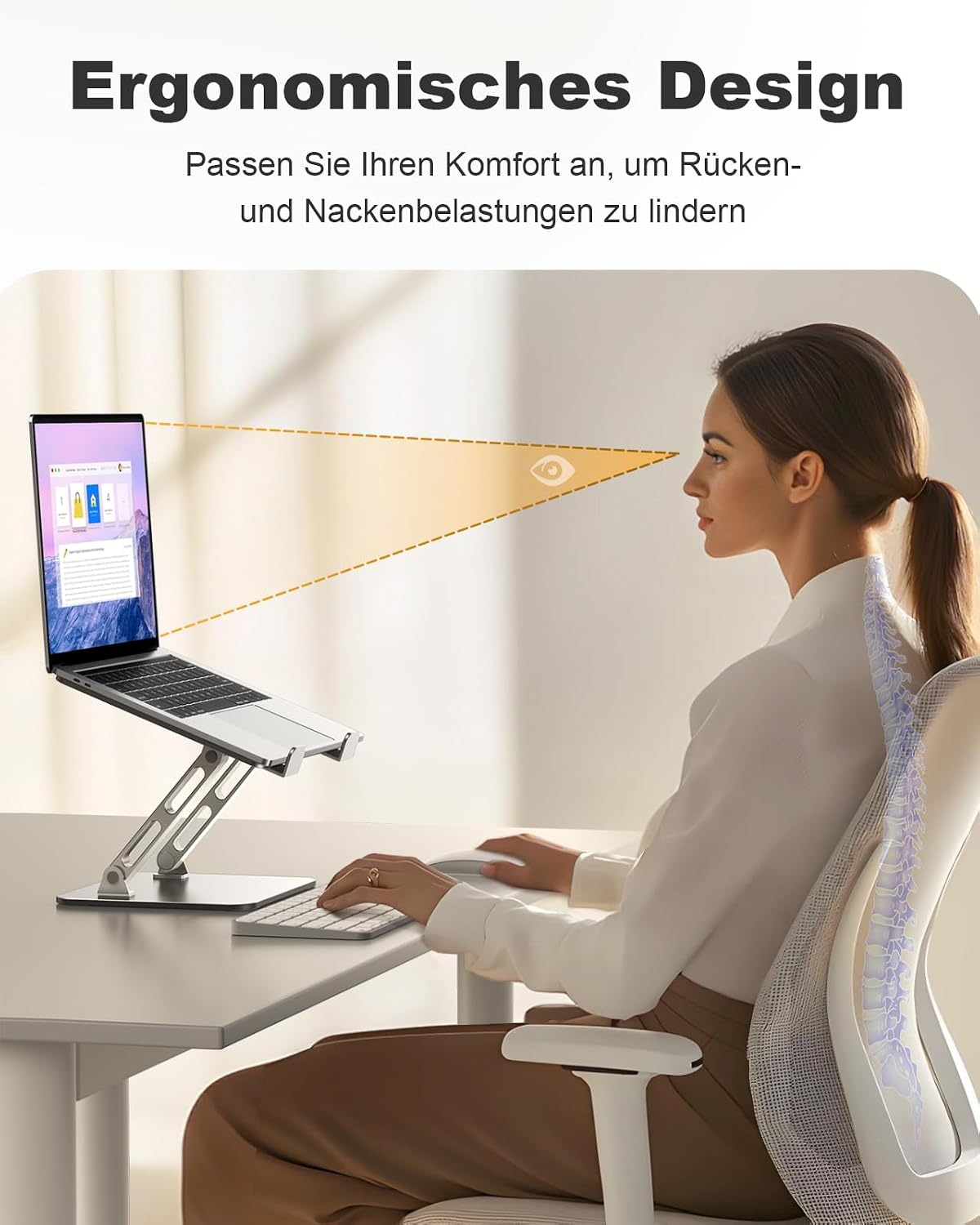 Babacom Laptop Ständer Höhenverstellbar mit Doppelstangen-Unterstützung – Bild 2