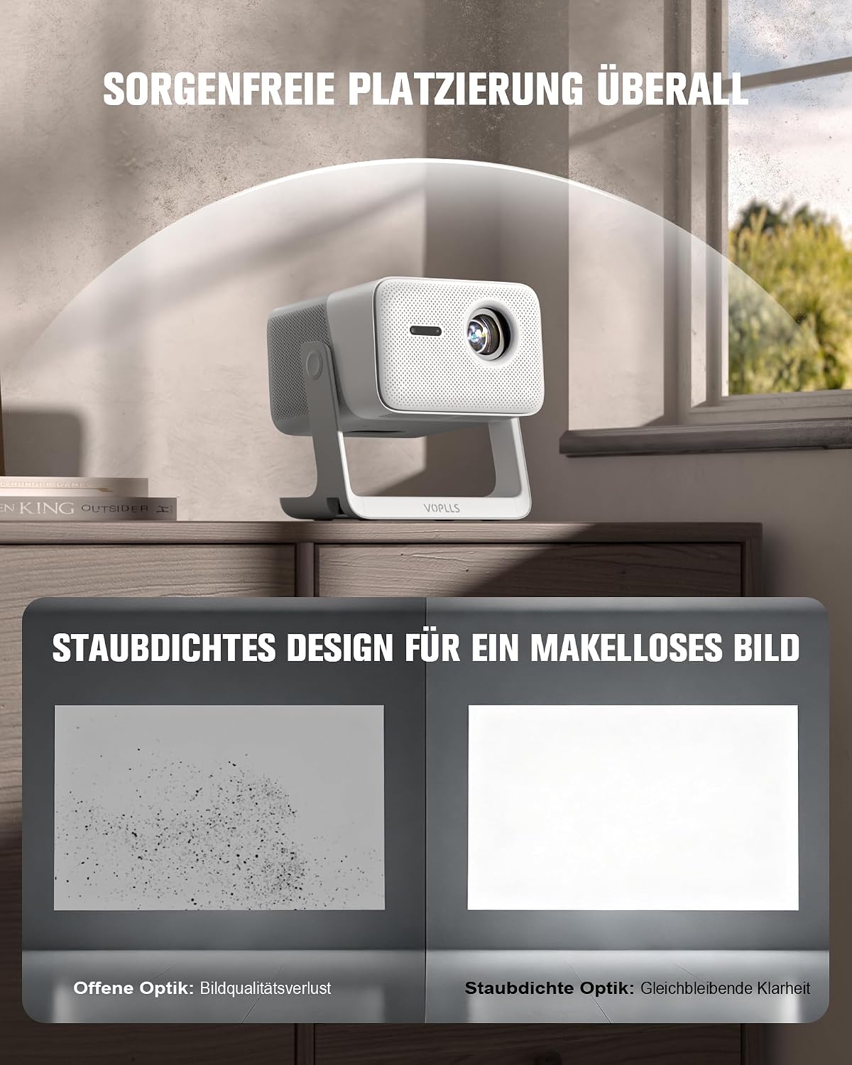Beamer 4K Google TV 4000ANSI Dolby Audio FHD 1080P Outdoor Beamer Smart – Bild 4
