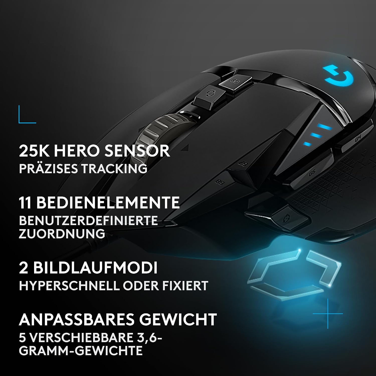 Logitech G G502 HERO High-Performance Gaming-Maus – Bild 9