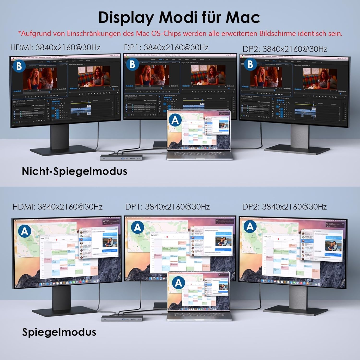 Laptop docking station, docking station 3 monitore – Bild 7