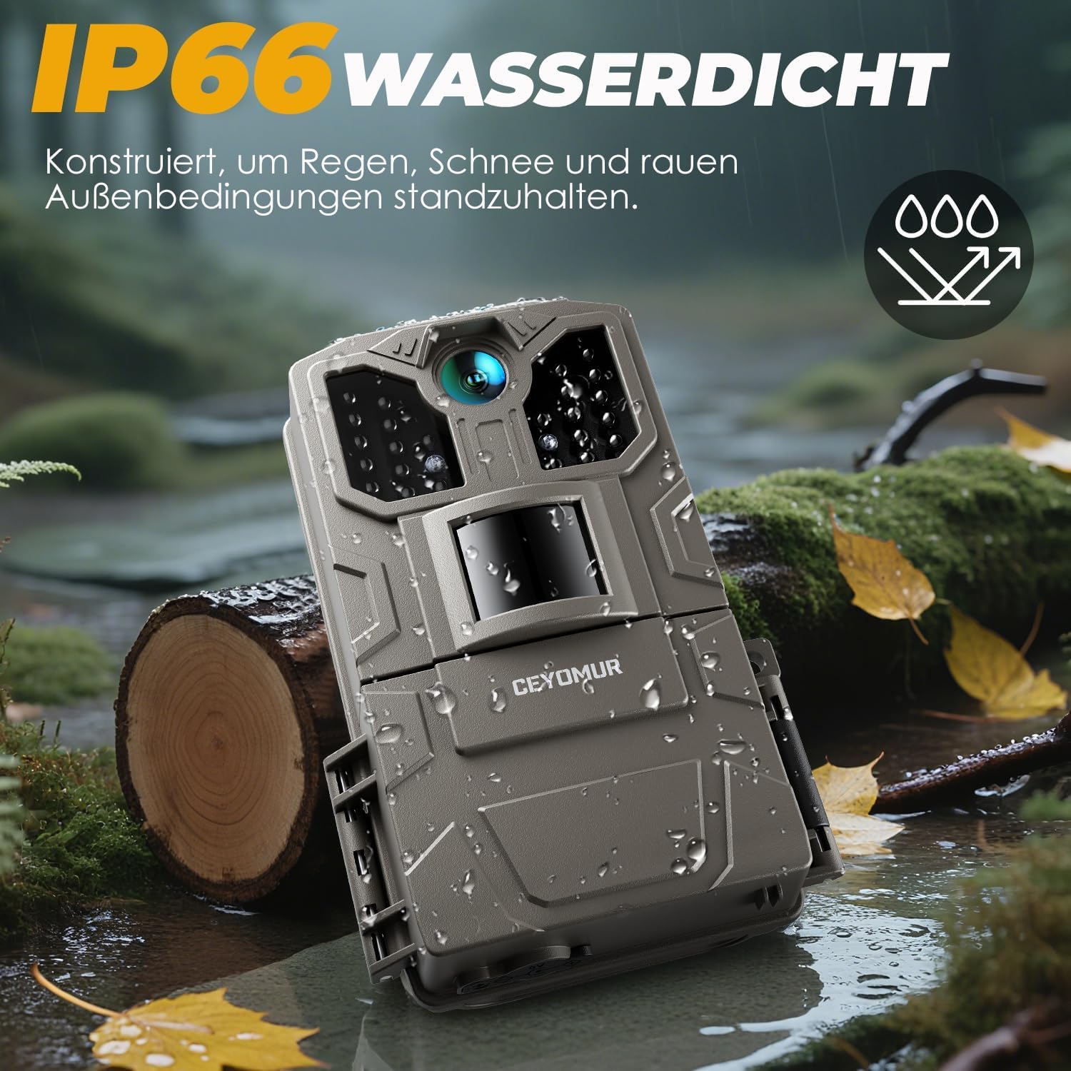 CEYOMUR Wildkamera, 850nm IR LEDs Wildkamera mit Bewegungsmelder Nachtsicht – Bild 6