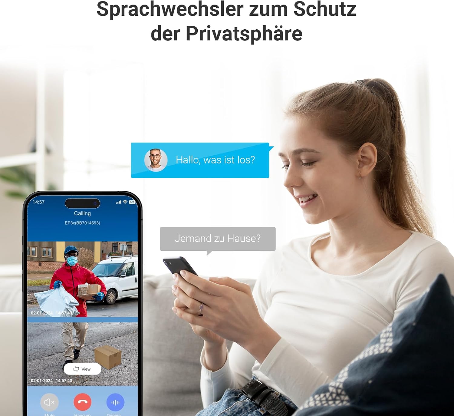 EZVIZ EP3x Kabellose Türklingel mit Smartem Bildschirm SD7, 2K & 2MP – Bild 7