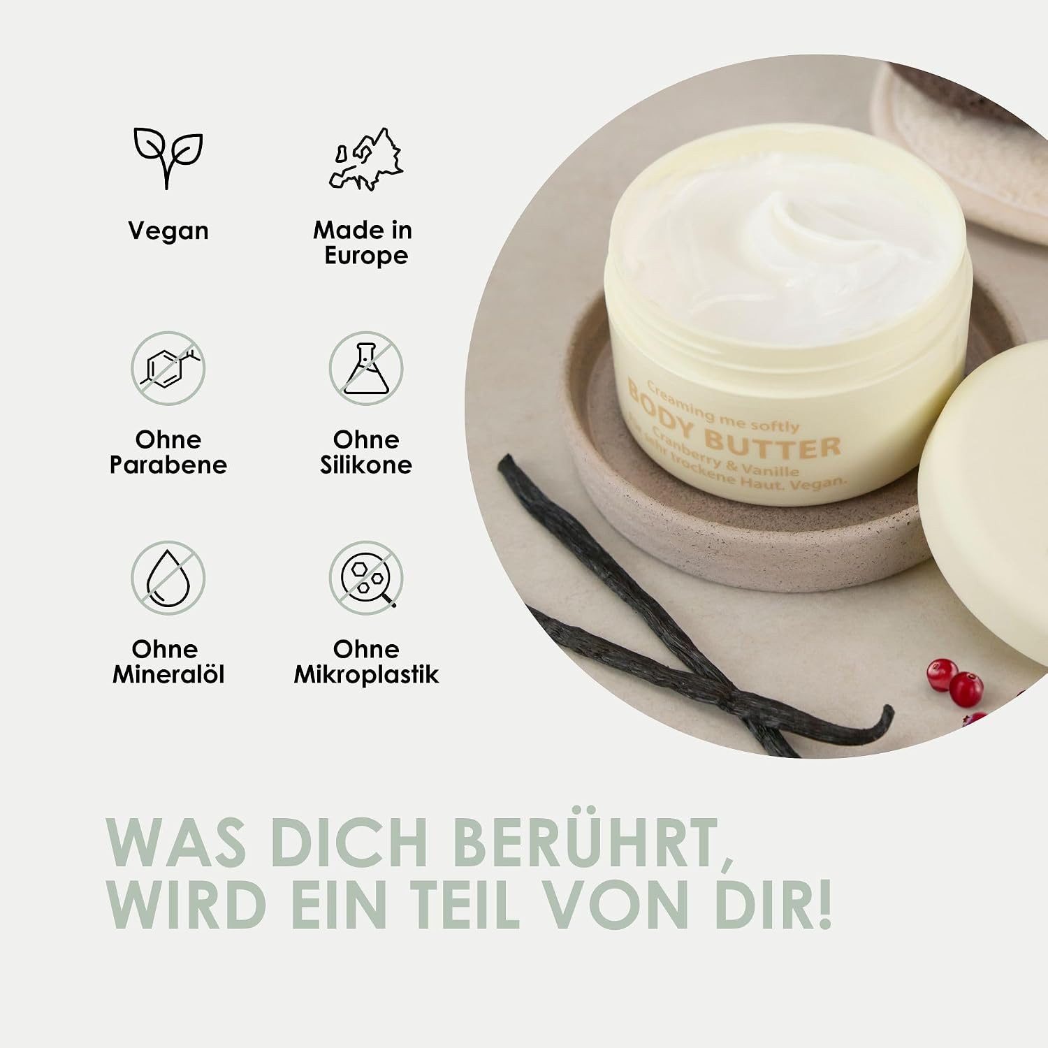 Jean & Len Body Butter Cranberry & Vanille, vegan, 200 ml – Bild 7