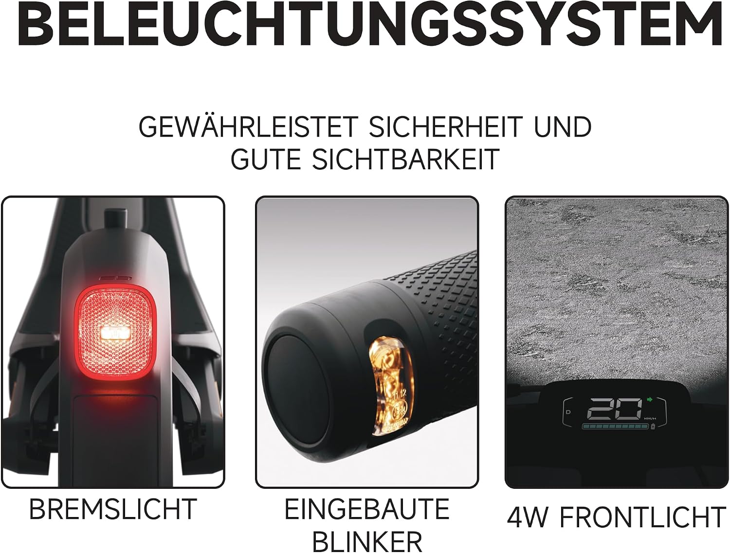 Segway-Ninebot E3 D E-Scooter für Pendler mit Straßenzulassung, 45km Reichweite (37km bei 20km/h), 800W Motor, faltbar & leicht (17,5kg), Federung vorne & hinten, 10-Zoll Reifen, IPX5 – Bild 6