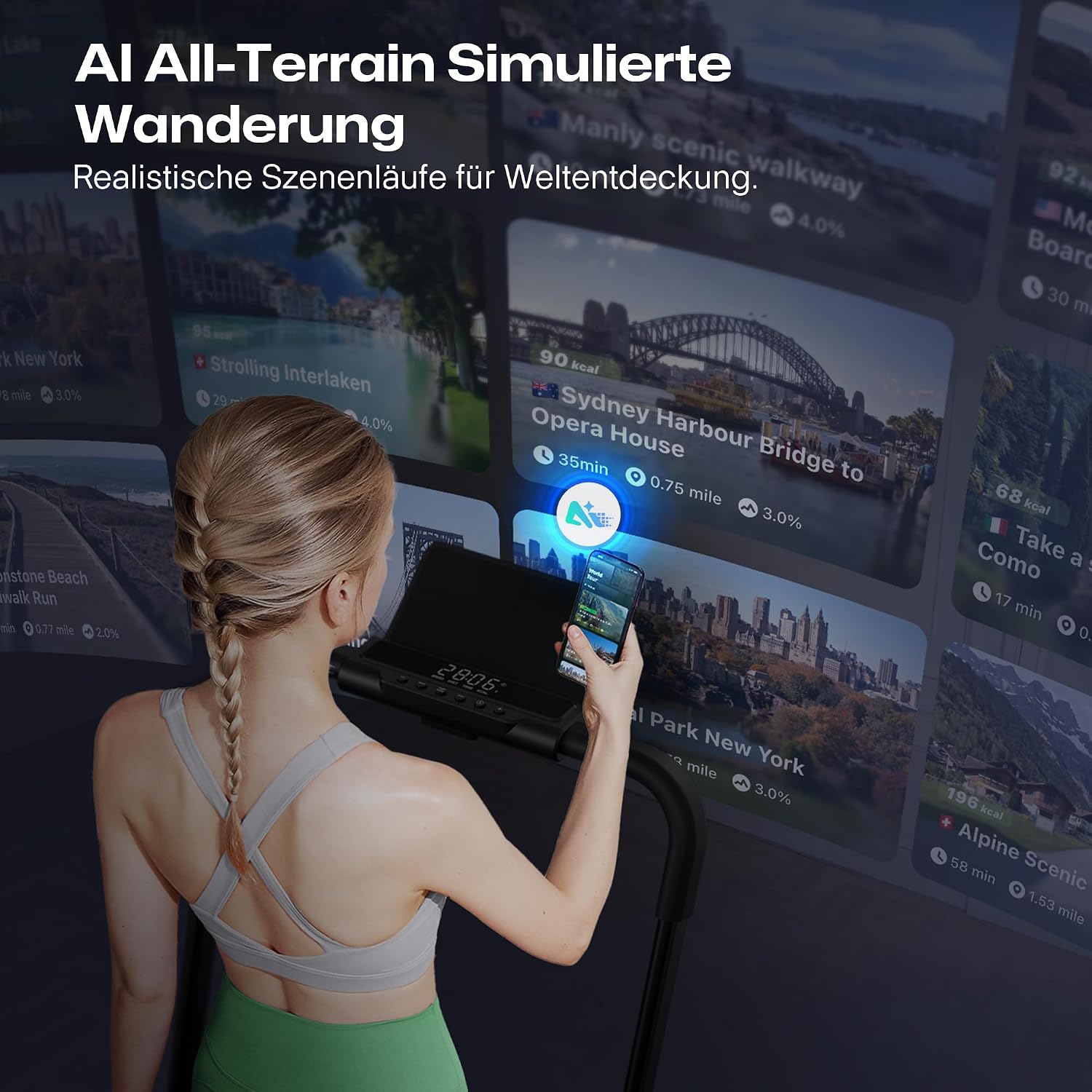 UREVO 2 in 1 Laufband für zuhause mit APP – Bild 7