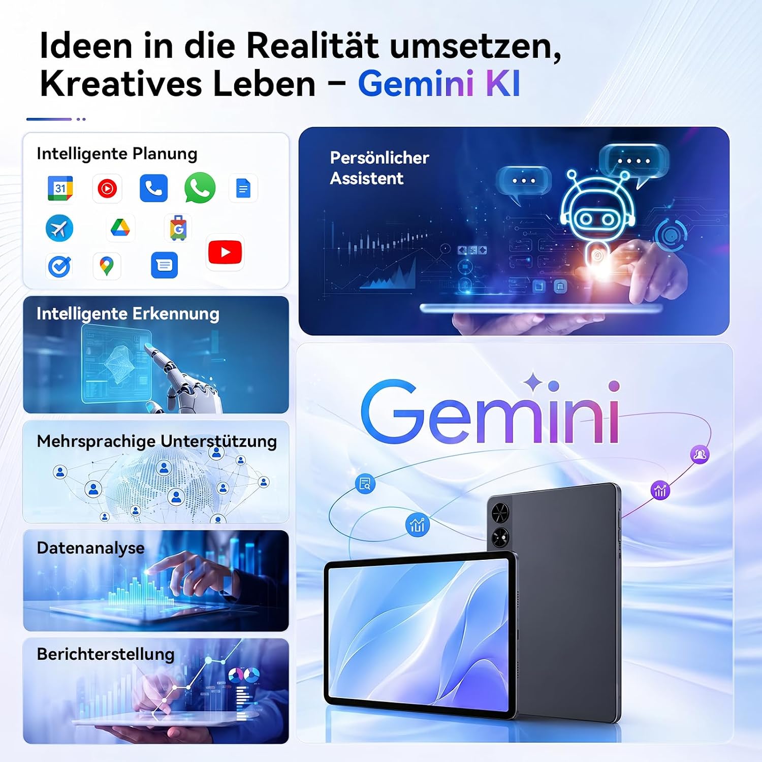 TABWEE 12 Zoll Tablet mit Tastatur und Stift, 48 GB + 256 GB, 10000 mAh – Bild 11