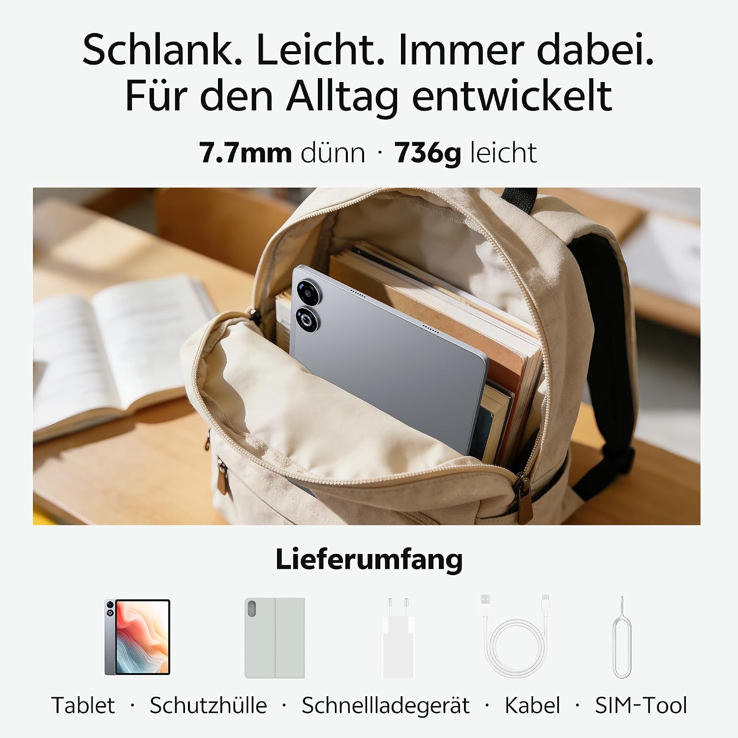 SVITOO Tablet 13 Zoll, Android 16, 4G LTE mit SIM-Slot, 8 GB RAM + 32 GB Erweiterung, 128 GB Speicher, 2K-Display 2240 x 1600, 90 Hz, 11000 mAh, Widevine L1 – Bild 8