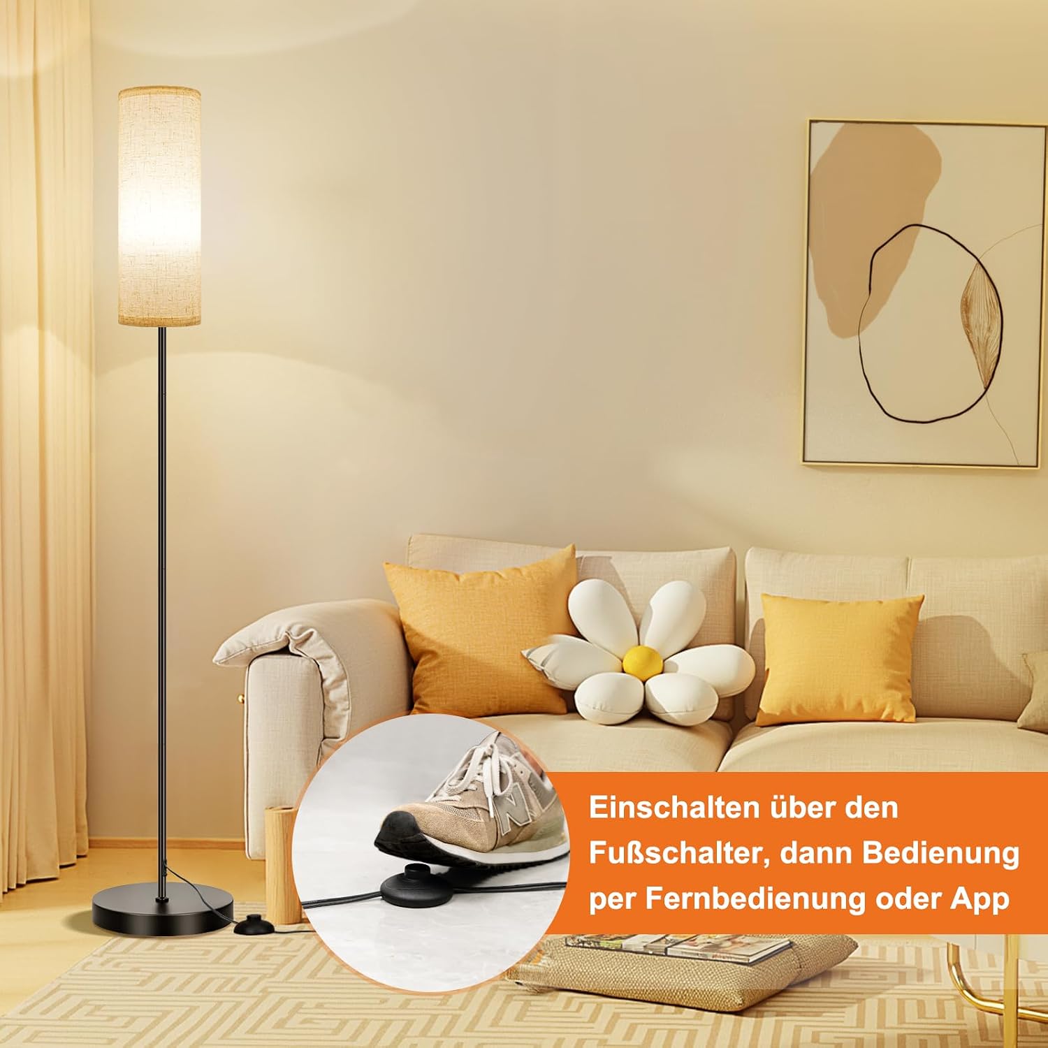 FRIDEKO HOME Stehlampe Wohnzimmer Modern RGB Dimmbar Smart Standleuchte – Bild 5