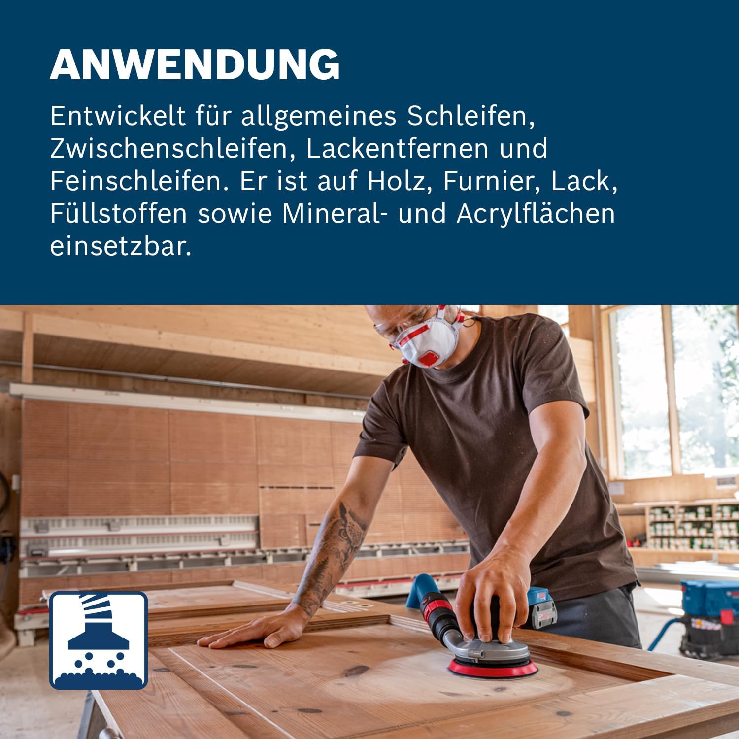 Bosch Professional 18V System Akku Exzenterschleifer GEX 18V-125 (inkl. Schleifteller (125mm), 1x Schleifpapier, Staubbeutel, L-BOXX, ohne Akku/Ladegerät) – Bild 5