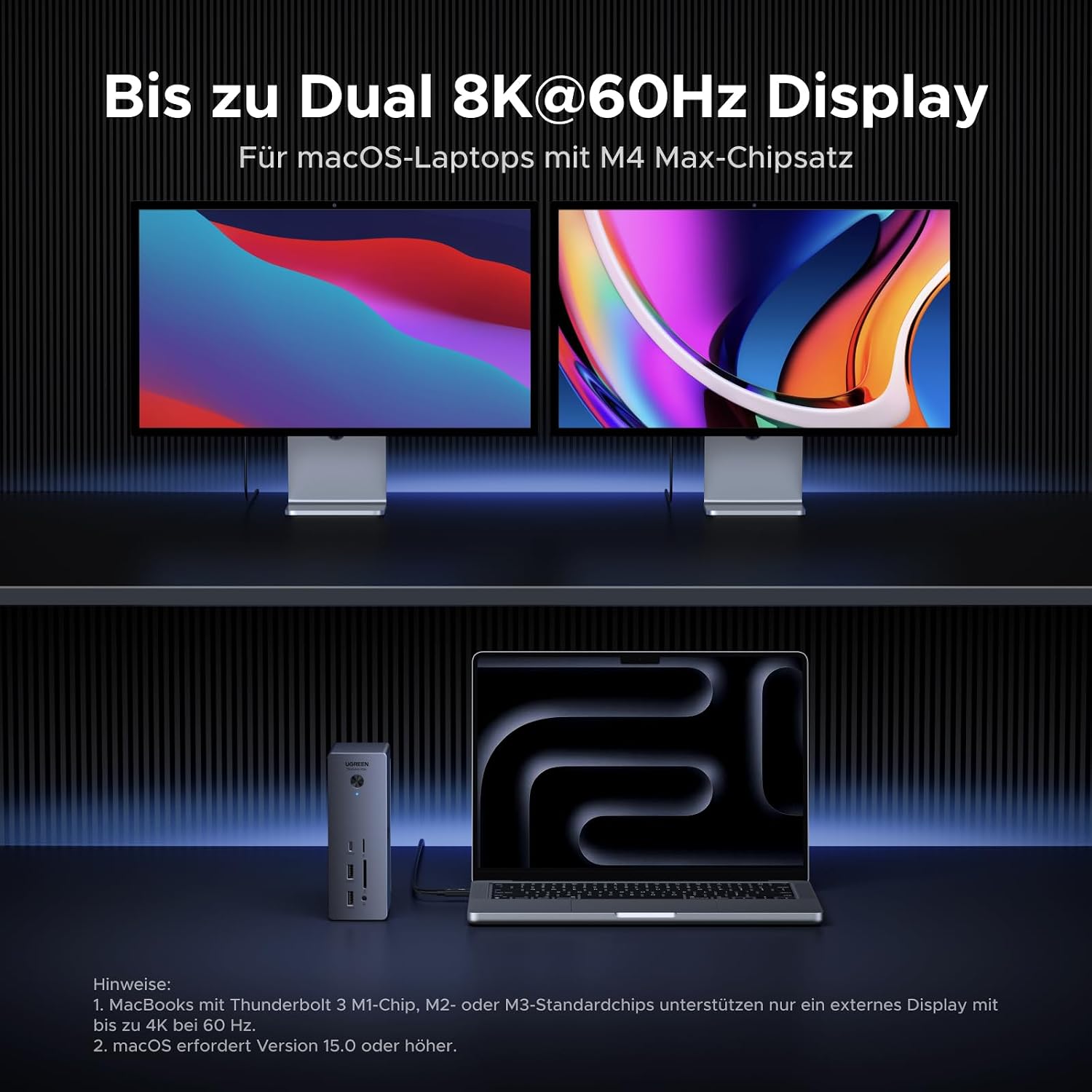 UGREEN Thunderbolt 5 Dock 3x TBT5 120Gbps, 140W Aufladen Docking Station – Bild 4