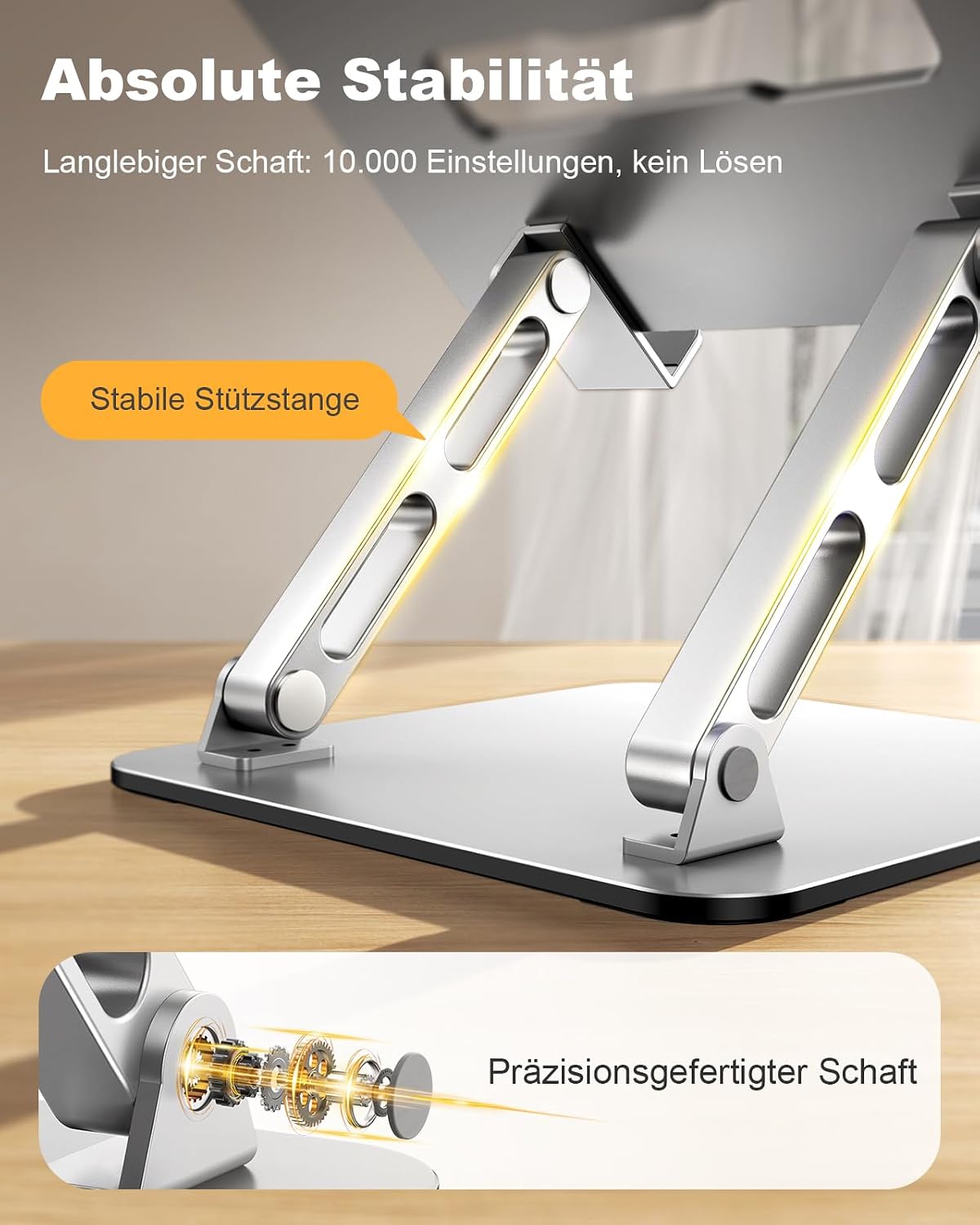 Babacom Laptop Ständer Höhenverstellbar mit Doppelstangen-Unterstützung – Bild 3