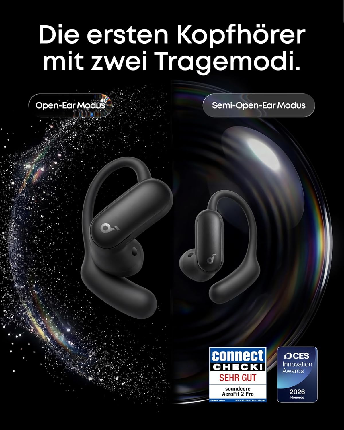 soundcore by Anker AeroFit 2 Pro, erste Kopfhörer mit 2 Tragemodi, Hi-Res – Bild 2