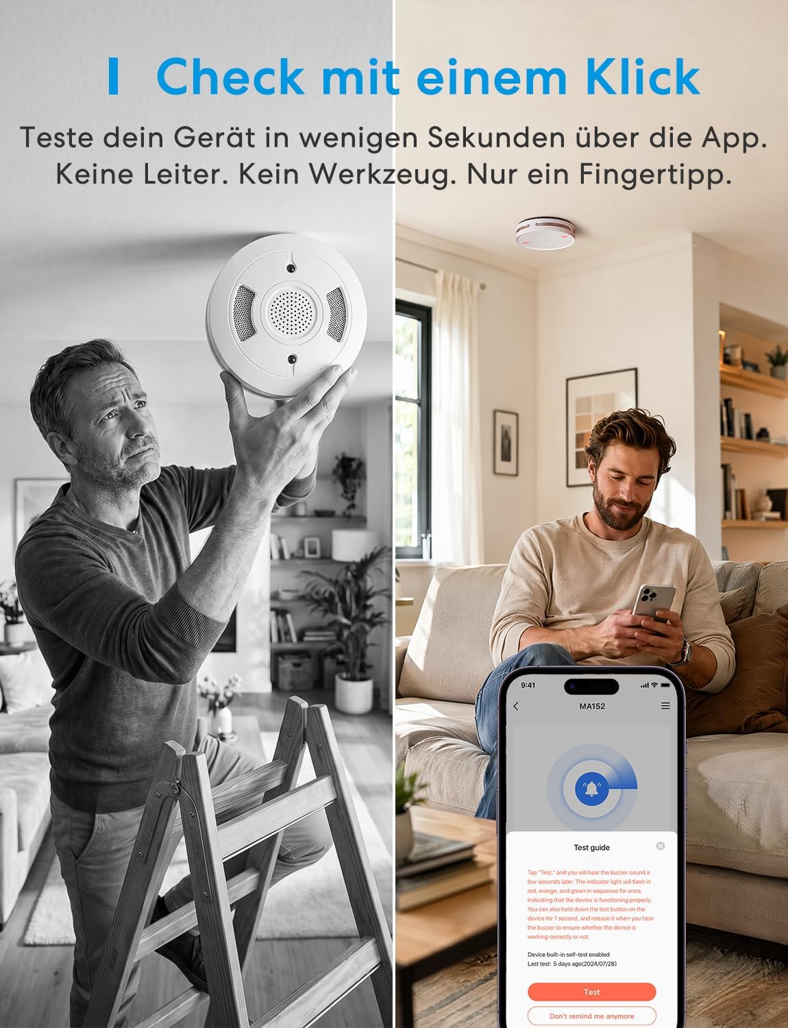 Meross Smart Rauchmelder Vernetzter 12er Set mit MSH450 Hub – Bild 5