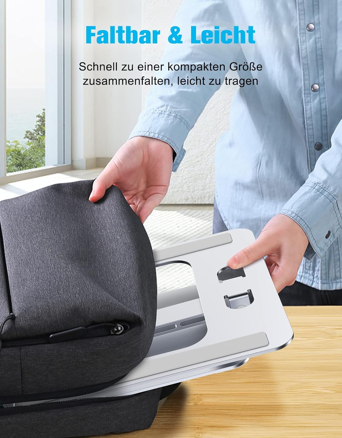 Babacom Laptop Ständer Höhenverstellbar, Faltbarer aus Aluminiumlegierung – Bild 4