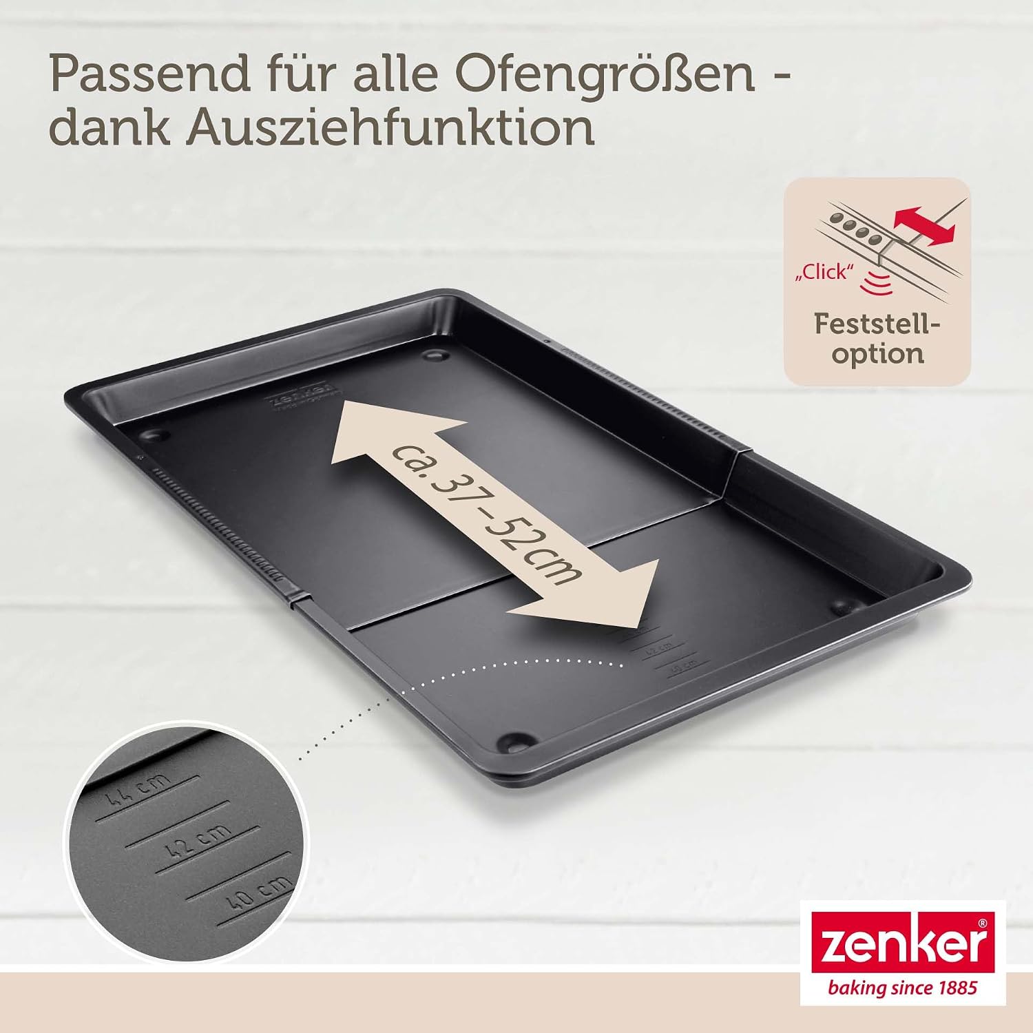 Zenker Ausziehbares Herdbackblech Black Metallic 37 - 52 cm – Bild 3
