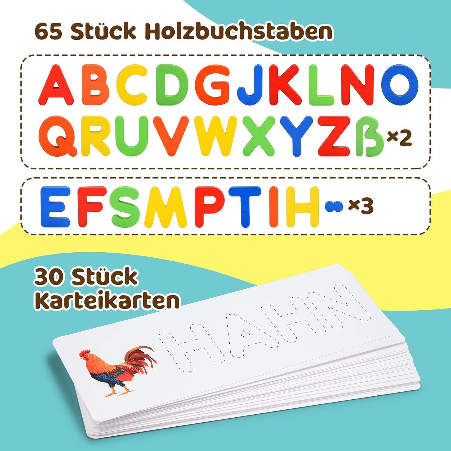 Qukir Buchstaben Lernen Lernspiele, Montessori Spielzeug ab 3 Jahre Vorschule Spiele ab 2 3 4 5 6 7 Jahren Jungen und Mädchen Geschenk Junge 3 4 5 6 Jahre Lernspiele ab 3 4 5 6 Jahre Kinderspielzeug – Bild 4