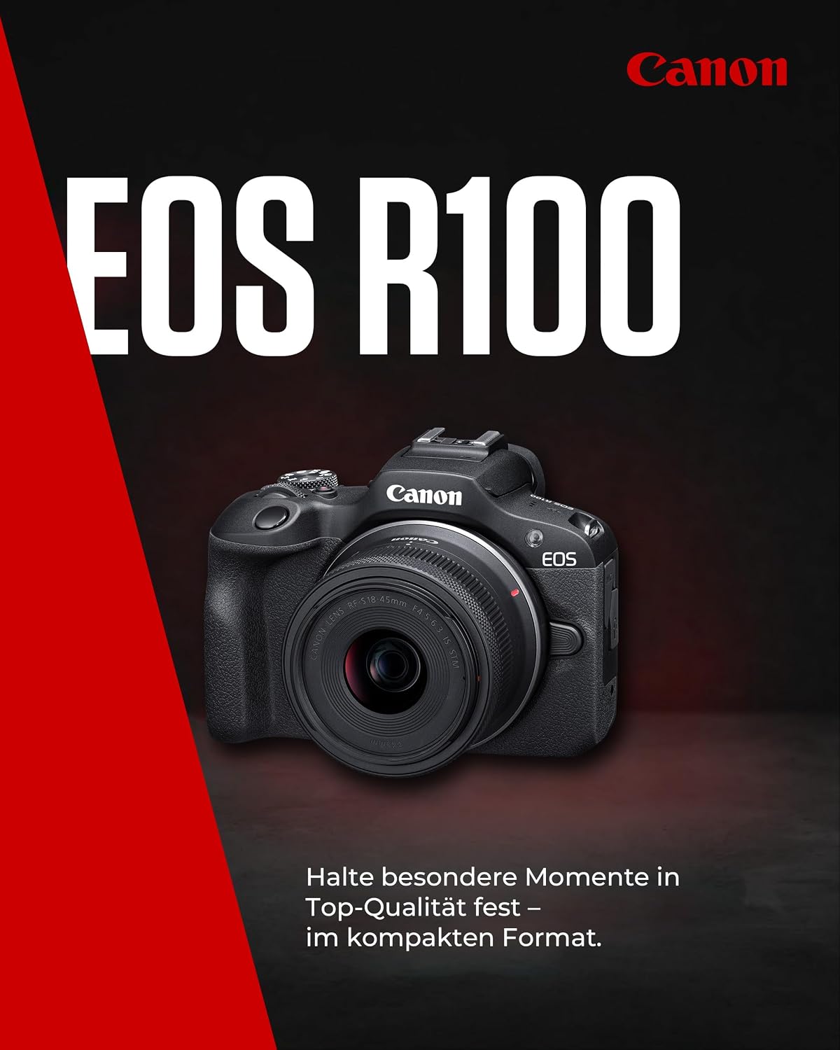 Canon EOS R100 mit RF-S 18–45mm – 24,1 MP APS-C Systemkamera – Dual Pixel AF, 4K-Video, 6,5 B/s, Augen- & Gesichtserkennung, WLAN & Bluetooth - Perfekt, um kostbare Erinnerungen festzuhalten – Bild 2