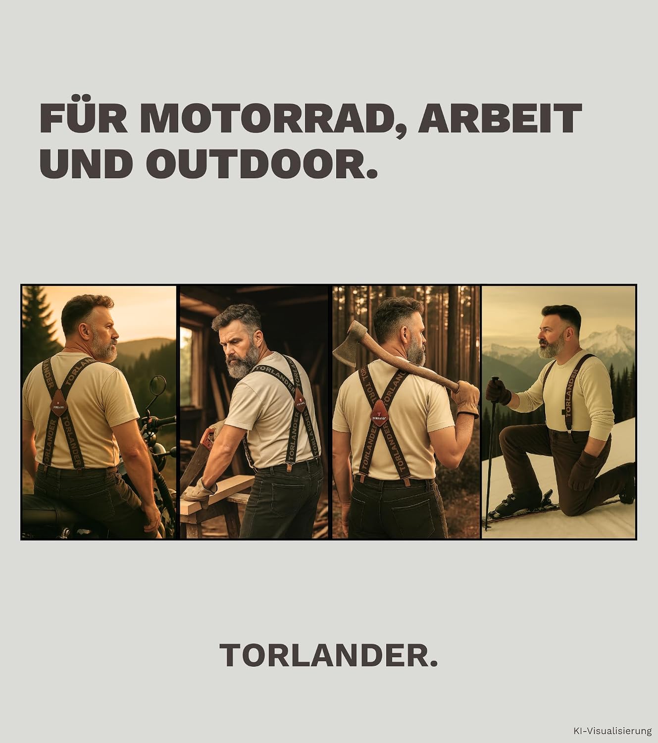 Hosenträger Herren extra stark, mit Rindsleder, 5 cm breit – Bild 6