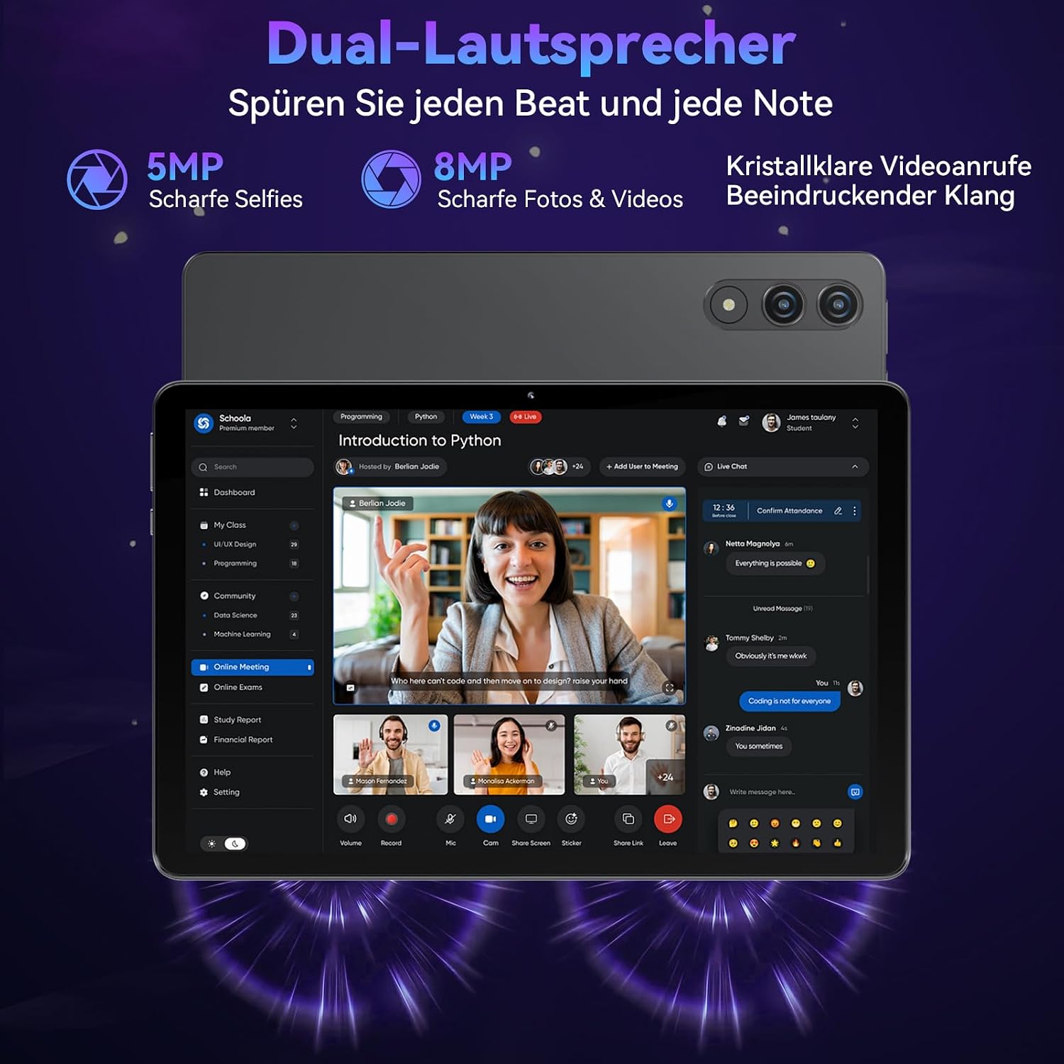 11 Zoll Tablet mit Tastatur|Android 16 mit Gemini AI|32GB RAM + 128GB ROM (1TB TF) 1920*1200 FHD 90Hz Display| Unisoc T7250 Octa-Core|5MP+8MP Duale Kamera| Face ID| Widevine L1| 8000mAh|GPS (Grau) – Bild 7