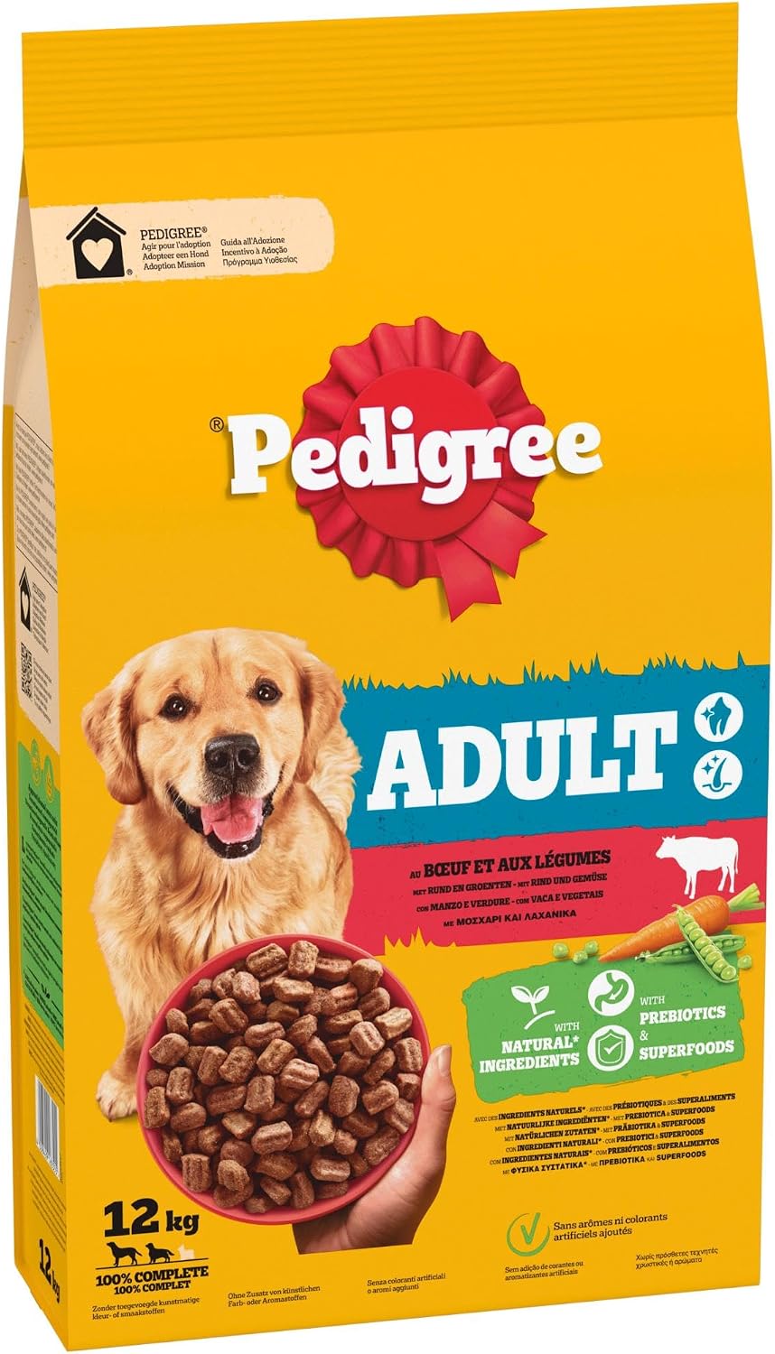 PEDIGREE® Trocken für mittelgroße und große Hunde Rind & Gemüse 12kg – Bild 2