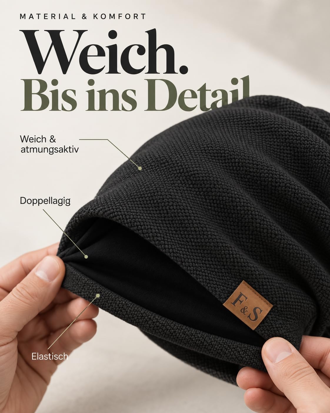 Beanie Herren Mütze Herren Haube für den Alltag Radfahren – Bild 2