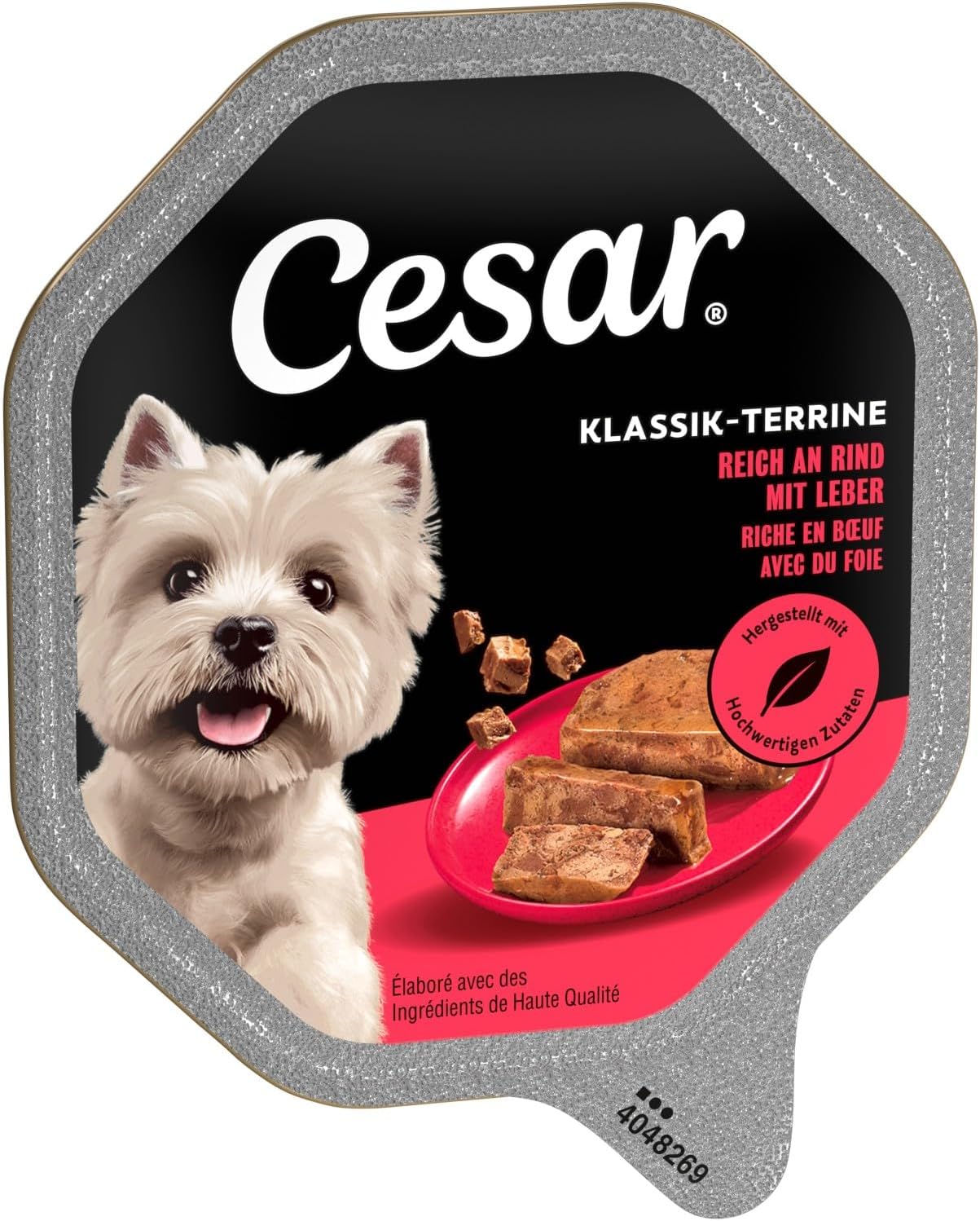 Cesar Klassik-Terrine Schale Adult 14 x 150 g reich an Rind mit Leber Stückchen in Pastete (14er-Packung) – Bild 2