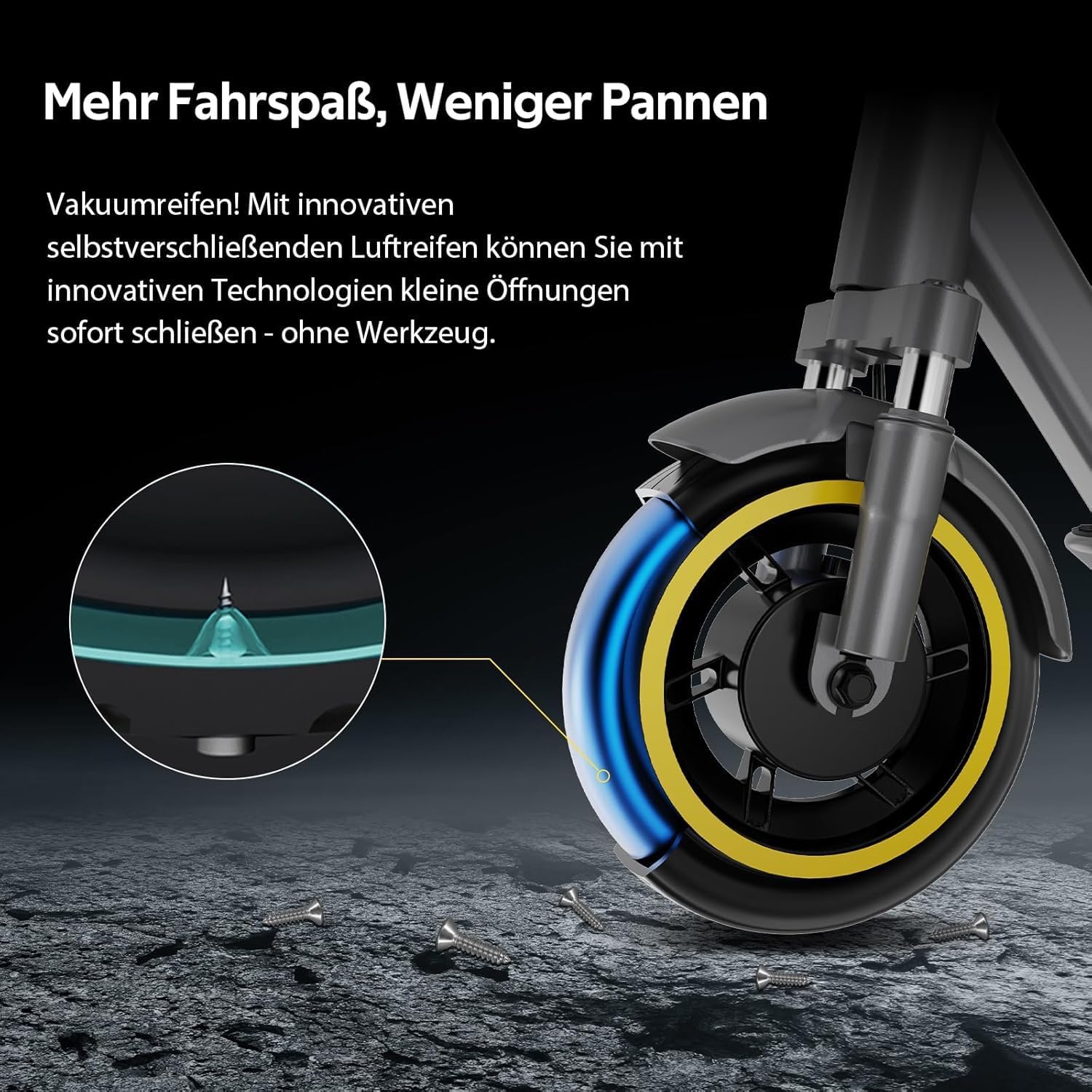 EVERCROSS E Scooter mit ABE, 500 W Motor, bis 80 KM Reichweite,Faltbar – Bild 5