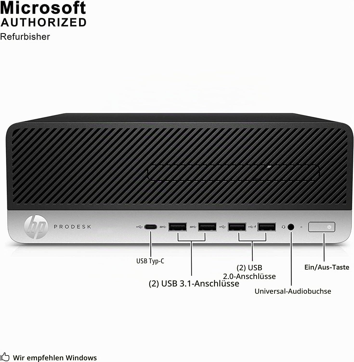 HP EliteDesk 800 G4 SFF Desktop PC, Intel Core i5-8500, 8GB RAM, 256GB SSD, WLAN, Bluetooth, US QWERTY Tastatur, Windows 11 Pro (Renewed) – Bild 5