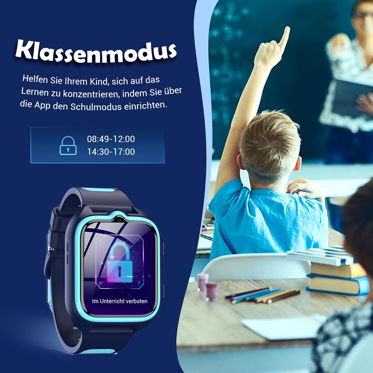 Blackview Smartwatch Kinder, GPS, Kann SIM-Karte einstecken, Uhr mit 4G Videoanrufe, SOS Notruf, Telefonanruf, Sprachchat, SMS, Schulmodus, Schrittzähler, Kinderuhr für Junge und Mädchen – Bild 5