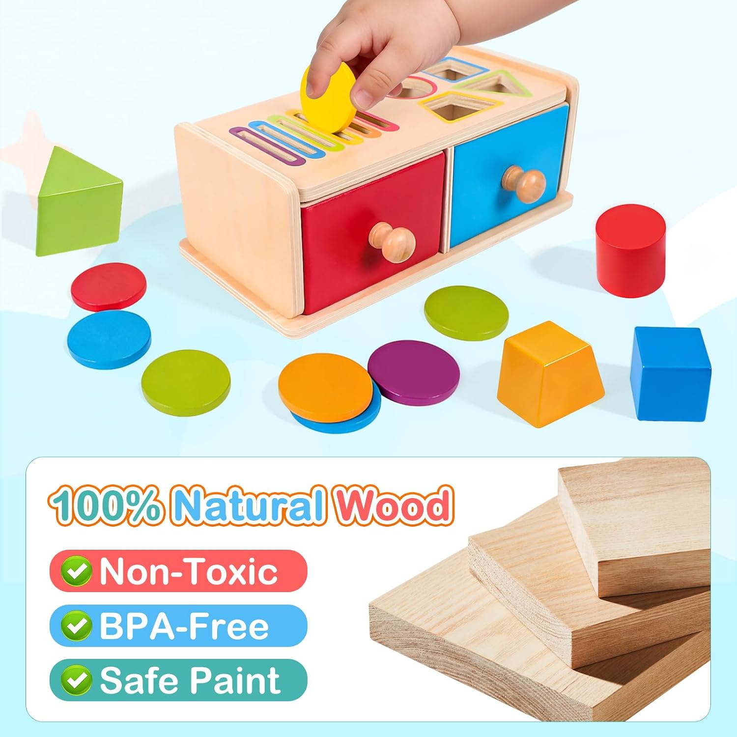 Montessori Spielzeug ab 1 Jahr, Spielzeug ab 1 2 Jahre Mädchen Jungen Baby Spielzeug Geschenk Mädchen Jungen 1 2 Jahre Kinderspielzeug Motorikspielzeug Holzspielzeug ab 1 2 Jahr Farbe Sortierspiel – Bild 7