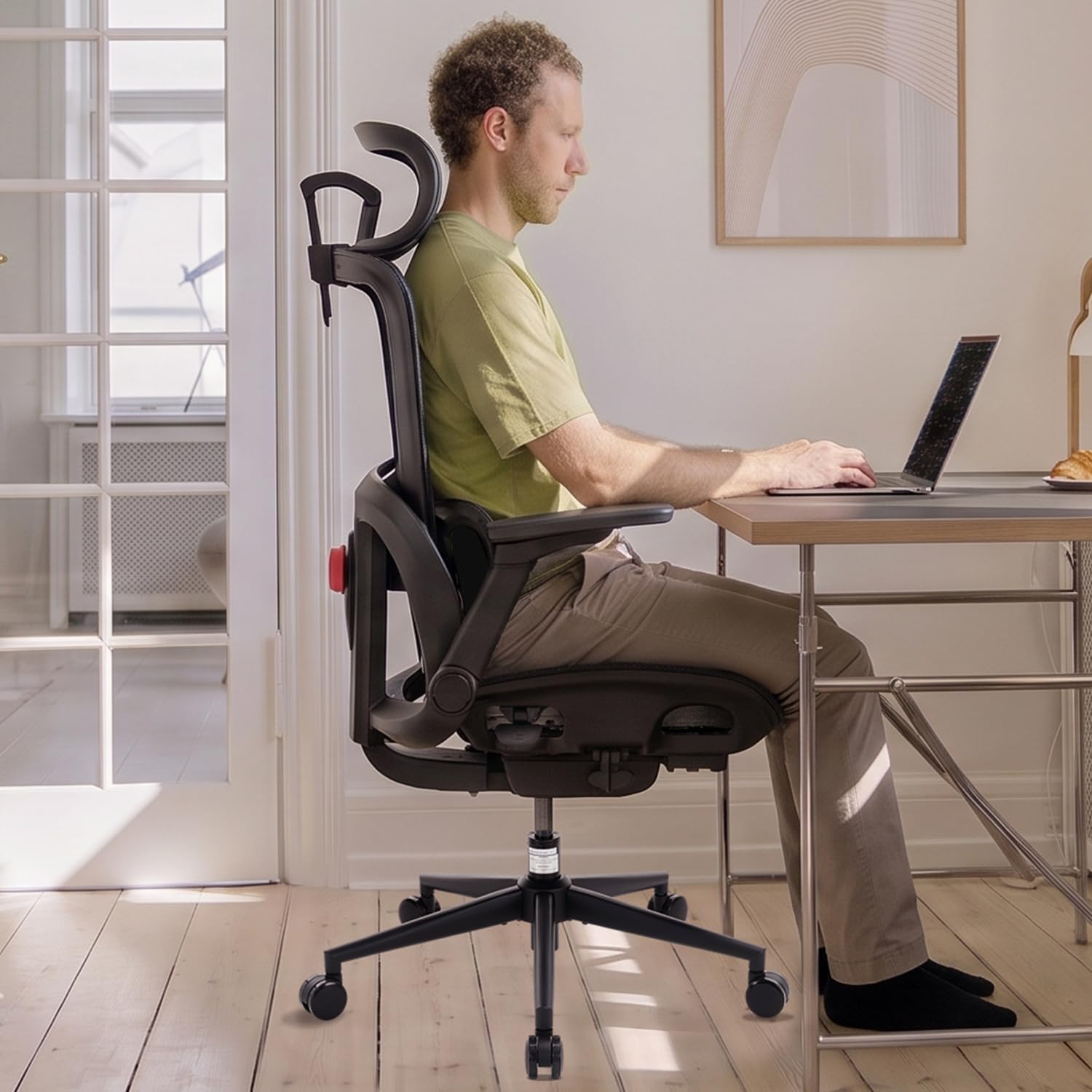 SIHOO B300 Pro Bürostuhl Ergonomisch mit 4D-verstellbare Lendenwirbelstütze – Bild 14