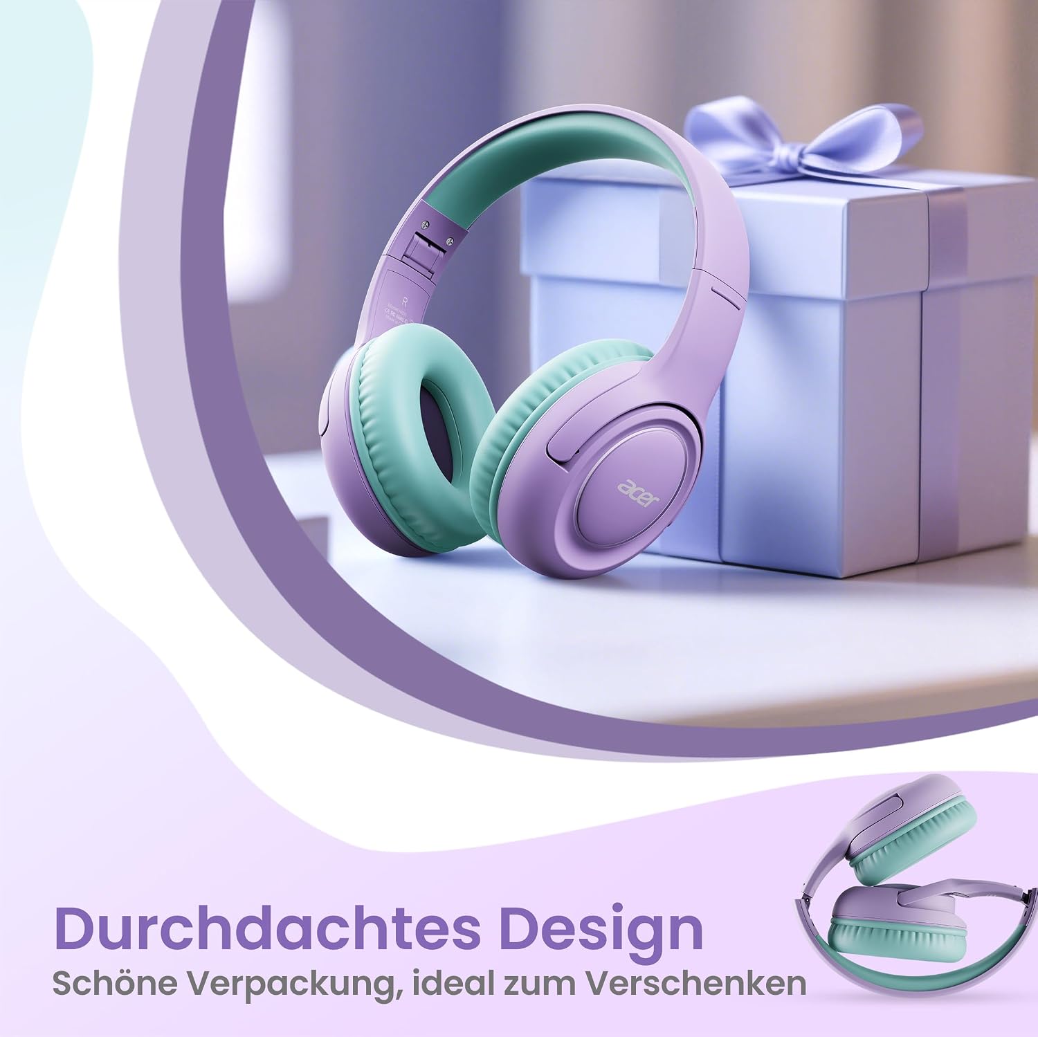 Acer Kopfhörer Kinder mit 3,5 mm Kabel, 85/94dB Lautstärkebegrenzung – Bild 6