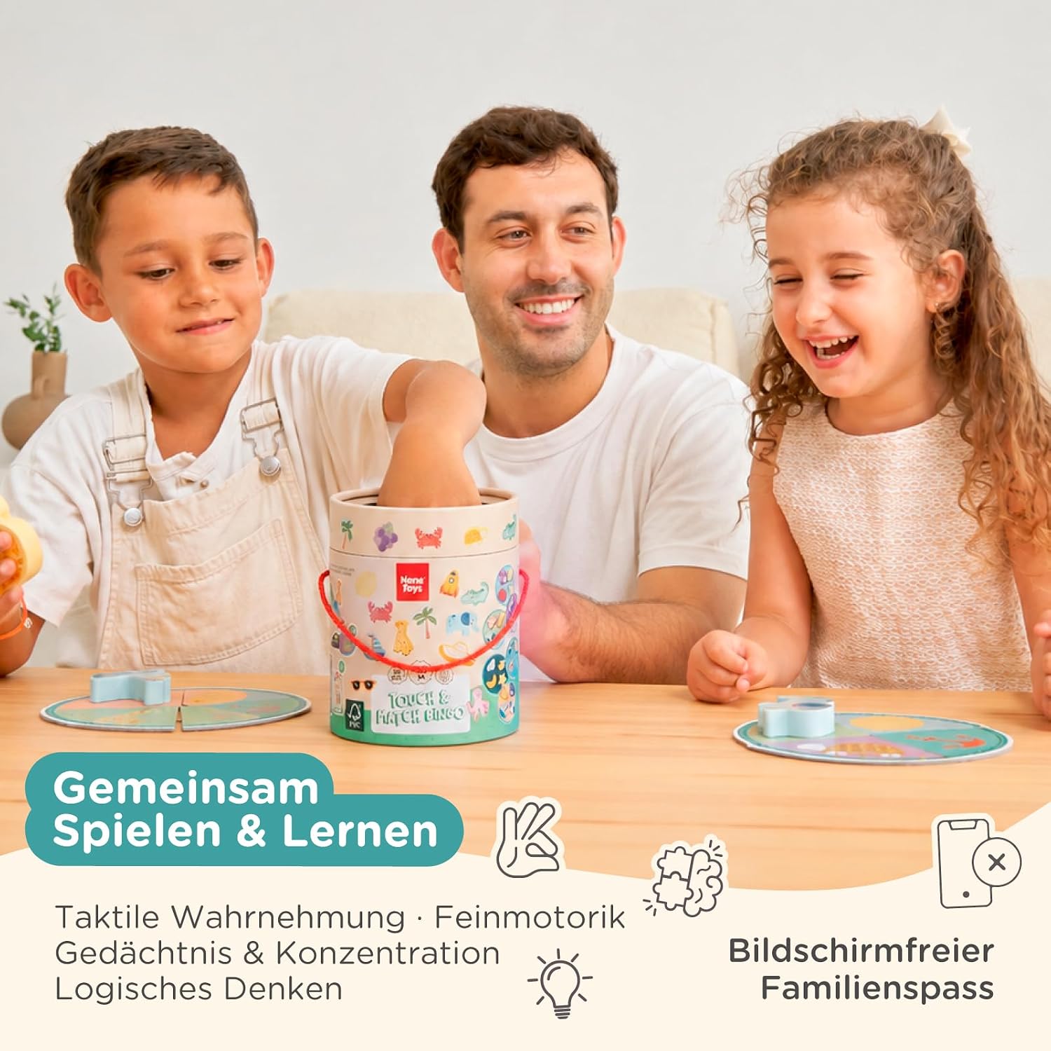 Nene Toys Fühlspiel ab 2 Jahren – Kinderspiel & Lernspiel aus Holz – Bild 6