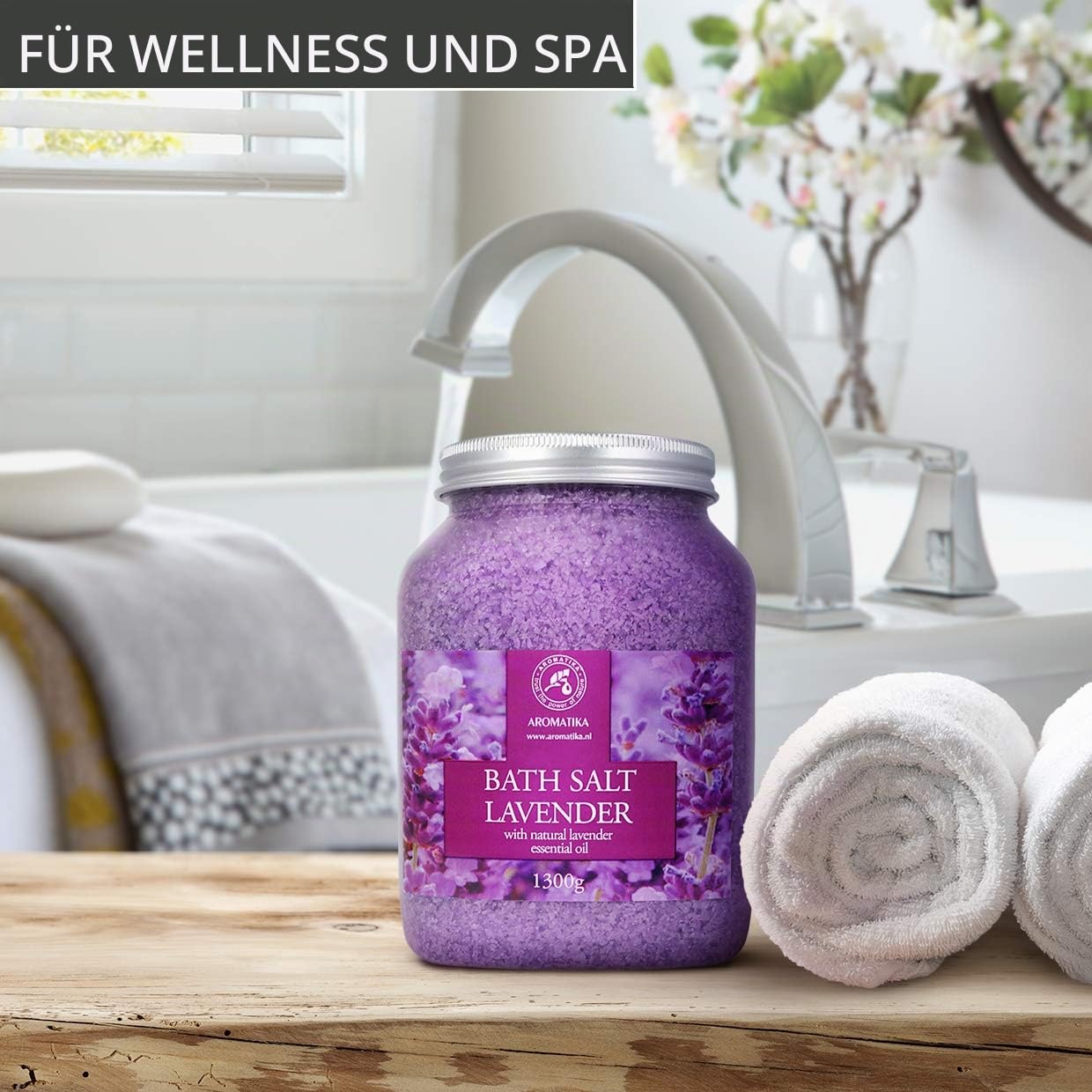 Badesalz Lavendel 1300 g - Meersalz mit ätherischem Lavendelöl – Bild 3