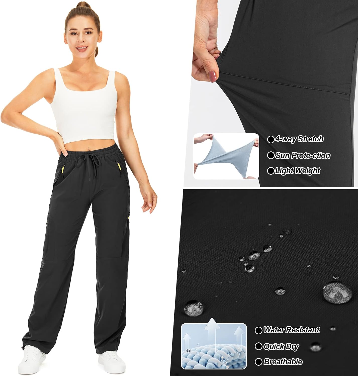 yeyity Wanderhose Damen Leichter Quick Dry Trekkinghose Safari Kleidung – Bild 4