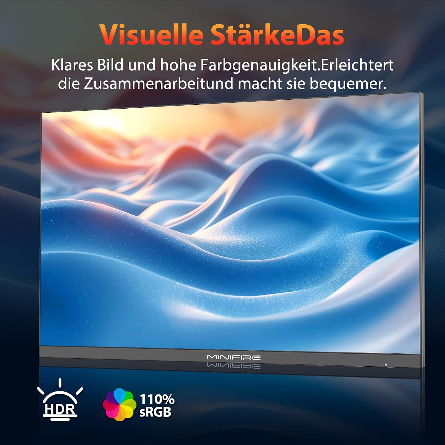 Minifire Monitor 24 Zoll, USB-C PC Monitor, FHD 100Hz, IPS,4000:1 Kontrast – Bild 3