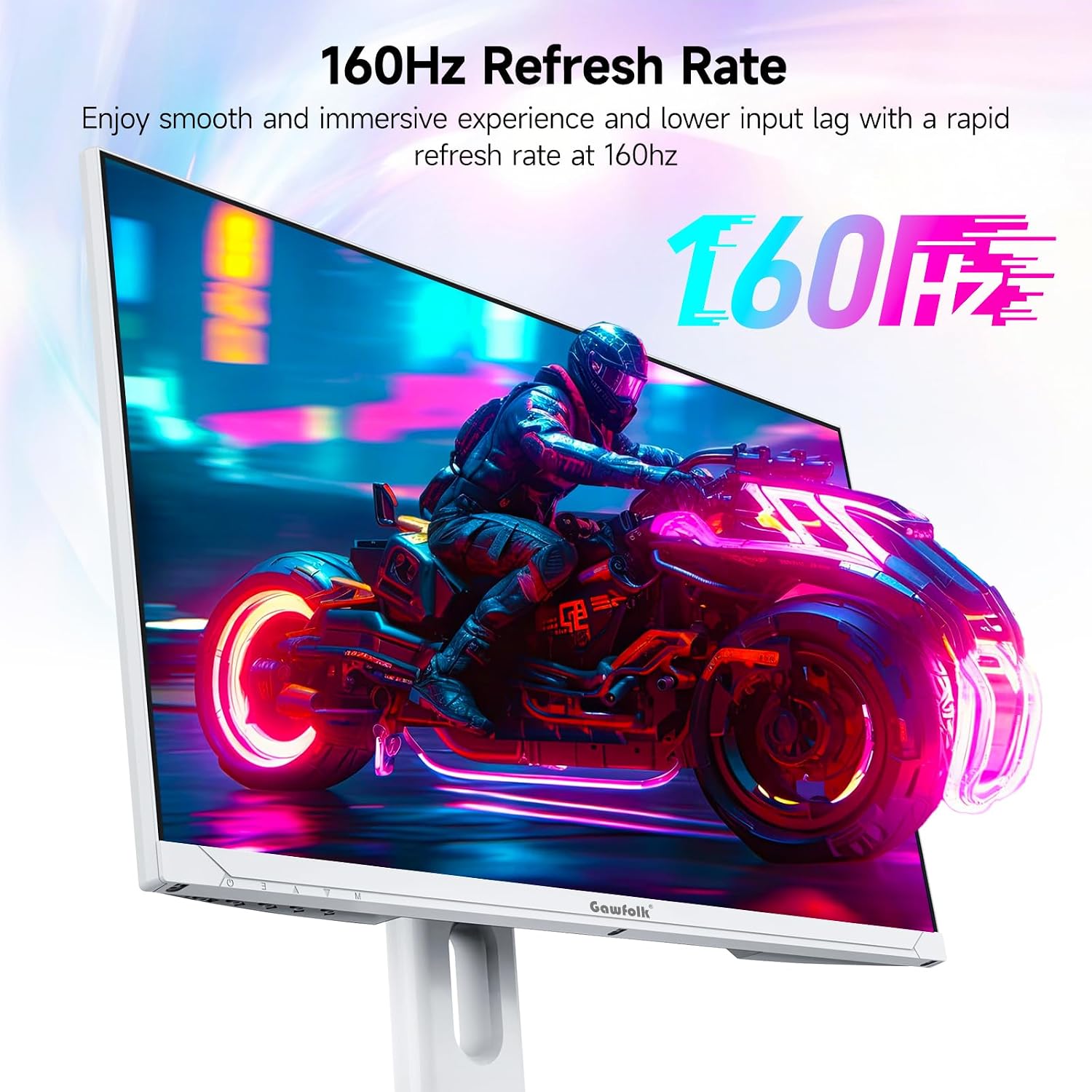 Gawfolk 27 Zoll Gaming Monitor UHD 4K 160Hz Weiß IPS PC Bildschirm – Bild 5