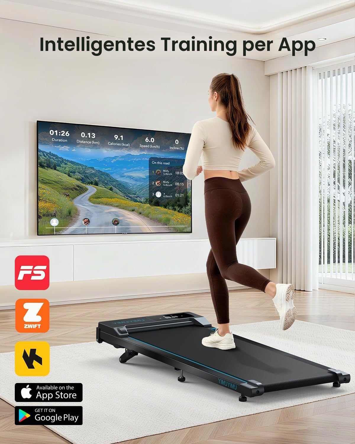 Walking Pad mit 0-8% Steigung, 10 km/h Laufband für Zuhause – Bild 6