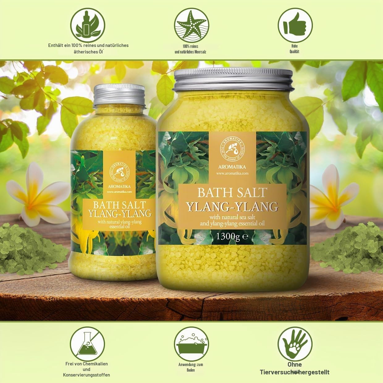 Badesalz Ylang Ylang 1300 g - Meersalz mit ätherischen Ylang Ylang Öl – Bild 4