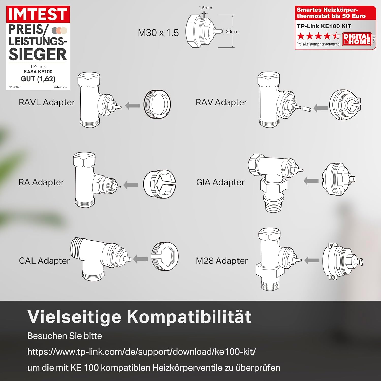 TP-Link smartes Heizkörperthermostat - Erweiterungseinheit, benötigt Kasa Hub, Heizungssteuerung (Kasa App, Zeitpläne, Geofencing, Fensteröffnungserkennung), Matter, Alexa, Apple Home – Bild 2