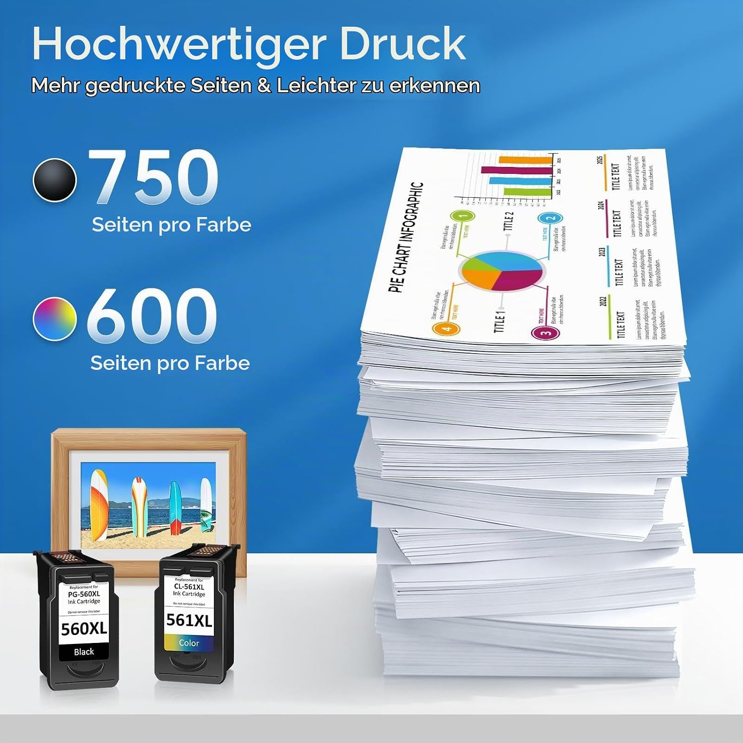 ColoWorld Druckerpatronen 560 561 XL Multipack – Kompatibel mit Canon 560 561 / PG-560XL CL-561XL – Bis zu 1350 Seiten-Für Pixma TS5350i TS5350a TS5350 TS5351 TS5352 TS5353 TS7450i TS7450 TS7451 – Bild 3