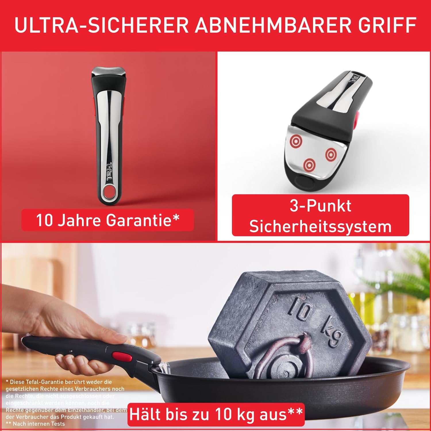 Tefal Ingenio Unlimited On 13-teiliges Topf und Pfannenset abnehmbarer Griff, stapelbar, platzsparend, Pfannen Induktion mit Antihaftversiegelung, einfache Handhabung und Reinigung, L39593 – Bild 6