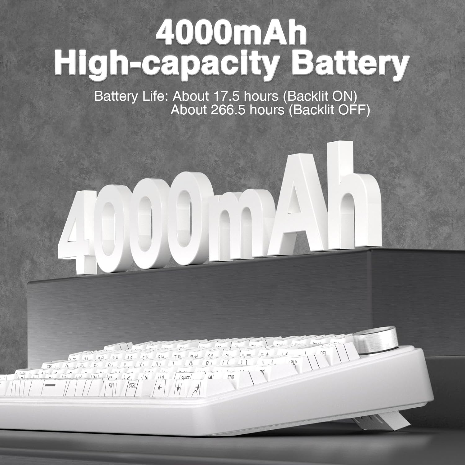 AULA F75 PRO Mechanische Tastatur Gaming,2.4GHz/Type-C/BT5.0 Mechanical Keyboard,Seitlich Graviert,Fünfschichtige Gefüllte Struktur,QWERTY,Hot-Swap Kabellos Gaming Tastatur 75 Prozent (Weiß) – Bild 8