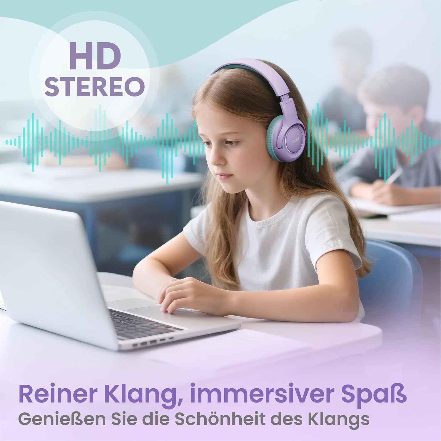 Acer Kopfhörer Kinder mit 3,5 mm Kabel, 85/94dB Lautstärkebegrenzung – Bild 4