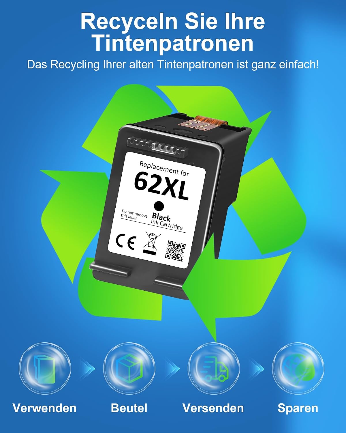 ColoWorld Kompatible Druckerpatrone 62XL Schwarz für HP 62 XL – Hohe Reichweite ca.750 Seiten, kompatibel mit HP Envy 5540 5544 5545 5548 5640 5646 7640 OfficeJet 5742 5740 5744 200 250 258 – Bild 6