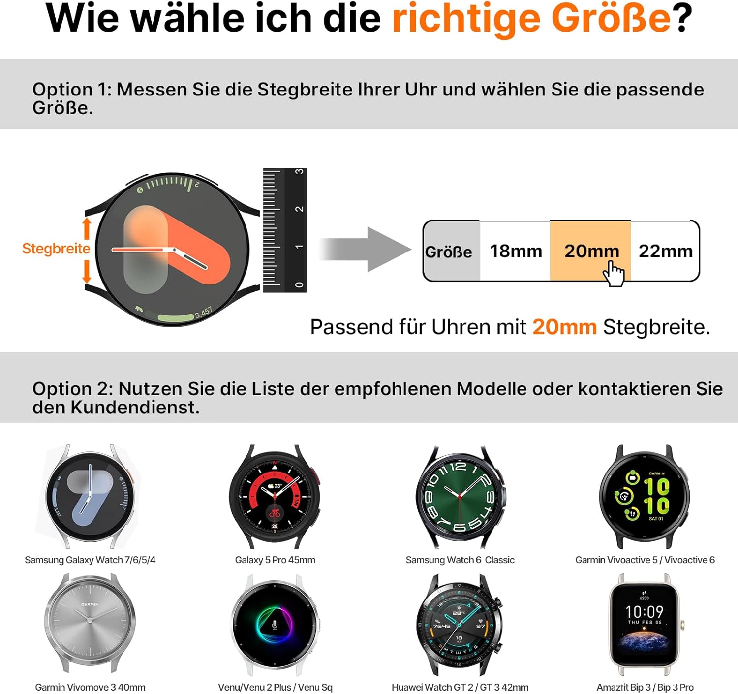 Uhrenarmband 20mm Nylon für Garmin Vivoactive 6/5/3/Venu 2 Plus/Sq – Bild 5