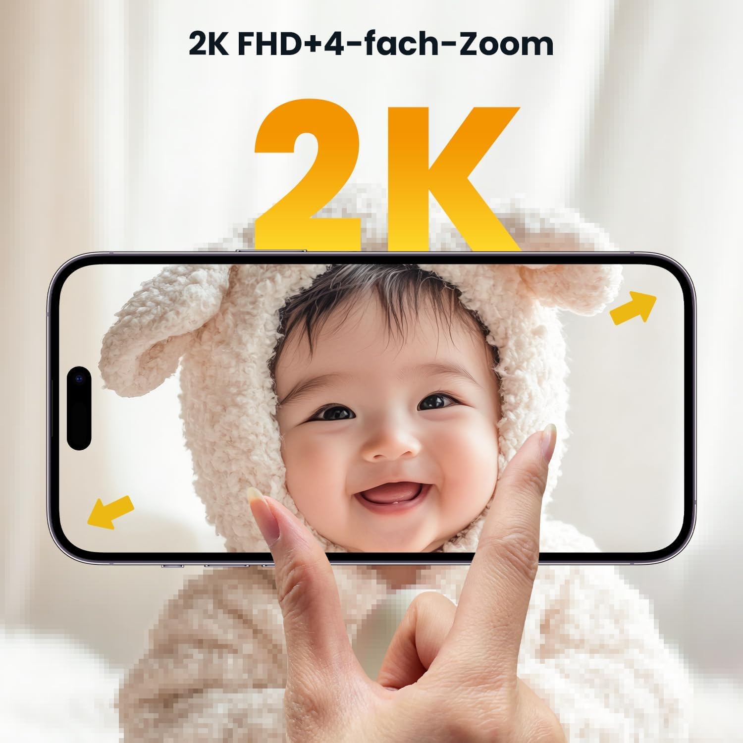 ieGeek 2K Babyphone 2 Kameras 5" WLAN Nachtsicht, App, PTZ, Zwei-Wege-Audio – Bild 3