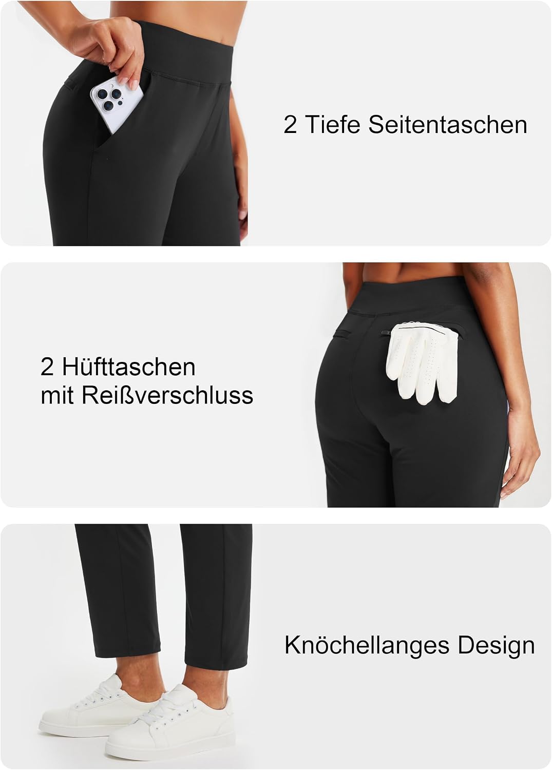 Jogginghose Damen Sporthose 7/8 Lang Hose Sommer Golfhose – Bild 3